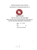 TIỂU LUẬN Môn Kỹ năng phát triển nghề nghiệp Đề tài Kỹ năng tự học trong thời gian học online dành cho sinh viên năm nhất trường Đại học Ngoại Thương