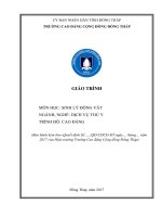 Giáo trình Sinh lý động vật (Nghề: Dịch vụ thú y - Cao đẳng): Phần 1 - Trường Cao đẳng Cộng đồng Đồng Tháp