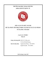 tiểu luận tổ chức nghành đề tài phân tích hoạt động nghành sản xuất sản phẩm từ plastic năm 2015 