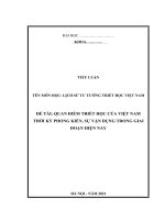TIỂU LUẬN TRIẾT học VIỆT NAM   QUAN điểm TRIẾT học của VIỆT NAM THỜI kỳ PHONG KIẾN, sự vận DỤNG TRONG GIAI đoạn HIỆN NAY