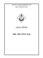 Giáo trình Thi công mái - Trường Cao đẳng nghề Đồng Tháp