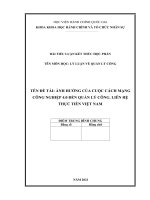 TIỂU LUẬN   môn lý LUẬN về QUẢN lý CÔNG ảnh hưởng của cuộc cách mạng công nghiệp 4 0 đến quản lý công