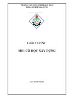 Giáo trình Cơ học xây dựng - Trường Cao đẳng nghề Đồng Tháp