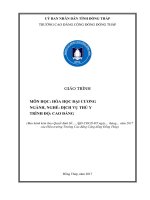 Giáo trình Hóa học đại cương (Nghề: Dịch vụ thú y - Cao đẳng) - Trường Cao đẳng Cộng đồng Đồng Tháp
