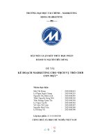 TIỂU LUẬN kết THÚC học PHẦN HÀNH VI NGƯỜI TIÊU DÙNG đề tài kế HOẠCH MARKETING CHO DỊCH vụ TRÒ CHƠI CON mực 