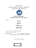 ĐỒ án môn học hệ hỗ TRỢ RA QUYẾT ĐỊNH  đề tài ỨNG DỤNG CÔNG cụ hỗ TRỢ 