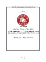 PHÂN TÍCH lý LUẬN về bẫy THU NHẬP TRUNG BÌNH  áp DỤNG PHÂN TÍCH ở VIỆT NAM 