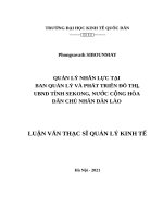 Quản lý nhân lực tại Ban quản lý và phát triển đô thị, Ủy ban nhân dân tỉnh SeKong, nước CHDCND Lào