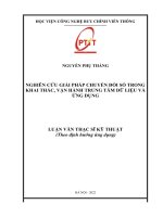 (LUẬN văn THẠC sĩ) nghiên cứu giải pháp chuyển đổi số trong khai thác, vận hành trung tâm dữ liệu và ứng dụng 