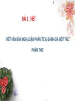 VĂN 10_BÀI 2_VIẾT VB NL PHÂN TÍCH, ĐÁNH GIÁ MỘT TP THƠ