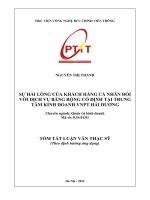 Sự hài lòng của khách hàng cá nhân đối với dịch vụ băng rộng cố định tại trung tâm kinh doanh VNPT hải dương TT 