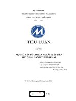TIỂU LUẬN đề tài một số vấn đề cơ bản về lãi SUẤT TIỀN gửi NGÂN HÀNG THƯƠNG mại 