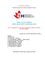 TIỂU LUẬN NHÓM môn đạo đức KINH DOANH đề tài NGHIÊN cứu các yếu tố đạo đức TRONG văn hóa DOANH NGHIỆP 