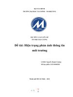 TIỂU LUẬN GIỮA kì TIN học đại CƯƠNG đề tài hiện trạng phản ánh thông tin môi trường 