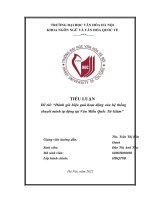 TIỂU LUẬN đề tài đánh giá hiệu quả hoạt động của hệ thống thuyết minh tự động tại văn miếu quốc tử giám 