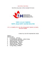 TIỂU LUẬN NHÓM môn đạo đức KINH DOANH đề tài NGHIÊN cứu các yếu tố đạo đức TRONG văn hóa DOANH NGHIỆP