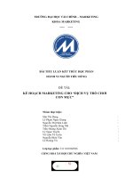 TIỂU LUẬN kết THÚC học PHẦN HÀNH VI NGƯỜI TIÊU DÙNG đề tài kế HOẠCH MARKETING CHO DỊCH vụ TRÒ CHƠI CON mực 