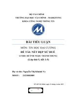 TIỂU LUẬN môn TIN học đại CƯƠNG đề tài nét đẹp xứ HUẾ 