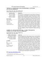 Nghiên cứu thành phần hoá học và hoạt tính kháng vi sinh vật của hẹ (Allium tuberosum)