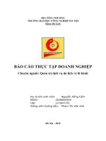 BÁO CÁO THỰC TẬP DOANH NGHIỆP Chuyên ngành: Quản trị dịch vụ du lịch và lữ hành