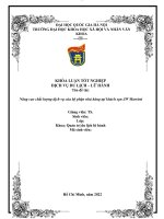 Khóa luận Nâng cao chất lượng dịch vụ của bộ phận nhà hàng tại khách sạn JW Marriott của bộ phận nhà hàng tại khách sạn JW marriott