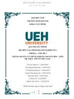 CHỨNG QUYỀN và CHỨNG KHOÁN CHUYỂN đổi – LIÊN hệ THỰC TIỄN ở VIỆT NAM 