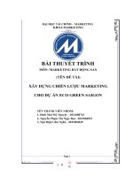 MÔN MARKETING bất ĐỘNG sản (tên đề tài) xây DỰNG CHIẾN lược MARKETING CHO dự án ECO GREEN SAIGON 