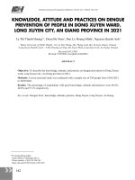 Kiến thức, thái độ, thực hành phòng bệnh sốt xuất huyết Dengue của người dân tại phường Đông Xuyên, thành phố Long Xuyên, tỉnh  An Giang năm 2021