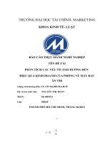 BÁO cáo THỰC HÀNH NGHỀ NGHIỆP tên đề tài PHÂN TÍCH các yếu tố ẢNH HƯỞNG đến HIỆU QUẢ KINH DOANH của PHÒNG vé máy BAY ân THI 