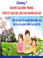 VẤN ĐỀ GIA ĐÌNH TRONG THỜI KỲ QUÁ ĐỘ LÊN CHỦ NGHĨA XÃ HỘI