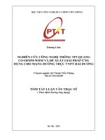 Nghiên cứu công nghệ thông tin quang CO OFDM WDM và đề xuất giải pháp ứng dụng cho mạng đường trục của VNPT hải dương TT 