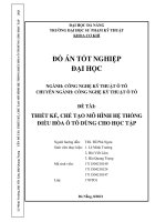 THIẾT kế, CHẾ tạo mô HÌNH hệ THỐNG điều hòa ô tô DÙNG CHO học tập 