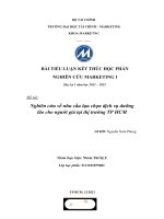 Đề tài nghiên cứu về nhu cầu lựa chọn dịch vụ dưỡng lão cho người già tại thị trường TP HCM 