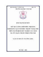 Kết quả lồng ghép điều trị bằng Suboxone tại cơ sở điều trị HIV ngoại trú trên người bệnh HIV nghiện các chất ma túy dạng thuốc phiện ở Hà Nội. (FULL TEXT)