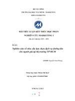 Đề tài nghiên cứu về nhu cầu lựa chọn dịch vụ dưỡng lão cho người già tại thị trường TP HCM 