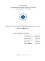 Quản lý chuỗi cung ứng và truy xuất nguồn gốc thực phẩm cho nhà máy sản xuất Cà phê hoà tan