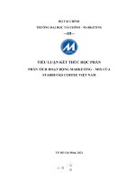 TIỂU LUẬN PHÂN TÍCH HOẠT ĐỘNG MARKETING – MIX của STARBUCKS COFFEE VIỆT NAM 