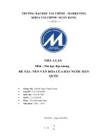 TIỂU LUẬN môn tin học đại cương đề tài  nền văn hóa của đất nước hàn QUỐC 