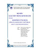 TIỂU LUẬN: ĐÀM PHÁN ỨNG DỤNG CÔNG CỤ, SÁCH LƯỢC VÀ KỸ THUẬT (PHẦN 1: LẬP KẾ HOẠCH ĐÀM PHÁN) GVHD : PGS.TS Hà Nam Khánh Giao