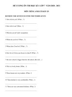 Bài tập viết lại câu Tiếng Anh lớp 7