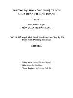 MÔN QUẢN TRỊ bán HÀNG CHỦ đề kế hoạch kinh doanh bán hàng cho công ty cổ phần kinh đô mảng bánh kẹo  