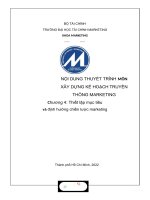 MÔN xây DỰNG kế HOẠCH TRUYỀN THÔNG MARKETING chương 4 thiết lập mục tiêu và định hướng chiến lược marketing 