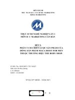 PHÂN TCH CHIẾN lược sản PHẨM của DÒNG sản PHẨM MACA ROOT FOR MEN THUỘC THƯƠNG HIỆU THE BODY SHOP  