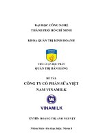 TIỂU LUẬN học PHẦN QUẢN TRỊ bán HÀNG đề tài CÔNG TY cổ PHẦN sữa VIỆT NAM VINAMILK 