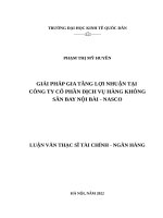 GIẢI PHÁP GIA TĂNG LỢI NHUẬN TẠI CÔNG TY CỔ PHẦN DỊCH VỤ HÀNG KHÔNG SÂN BAY NỘI BÀI - NASCO