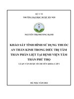 Khảo sát tình hình sử dụng thuốc an thần kinh trong điều trị tâm thần phân liệt tại bệnh viện tâm thần phú thọ 