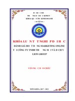 KHÓA LUẬN TỐT NGHIỆM: ĐÁNH GIÁ HOẠT ĐỘNG MARKETING ONLINE TẠI CÔNG TY TNHH THƯƠNG MẠI VÀ DỊCH VỤ LION GROUP