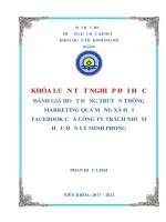 KHÓA LUẬN TỐT NGHIỆP: ĐSNH GIÁ HOẠT ĐỘNG TRUYỀN THÔNG MARKETING QUA MẠNG XÃ HỘI FACEBOOK CỦA CÔNG TY TNHH LÝ MINH PHONG