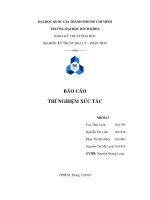 BÁO cáo THÍ NGHIỆM xúc tác  bài 1 PHẢN ỨNG CRACKING ALKANE BẰNG xúc tác ACID rắn 