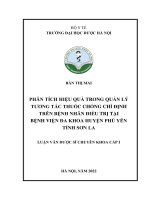 Phân tích tính hiệu quả trong quản lý tương tác thuốc chống chỉ định trên bệnh nhân điều trị tại bệnh viện đa khoa huyện phù yên, tỉnh sơn la 
